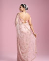 Mohey Women Elegant Pink Organza Saree
