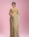 Mohey Women Pistachio Organza Elegance Saree