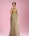 Mohey Women Pistachio Organza Elegance Saree