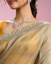 Mohey Women Pistachio Organza Elegance Saree