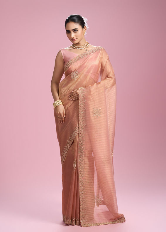 Mohey Women Gajree Pink Extravaganza Saree