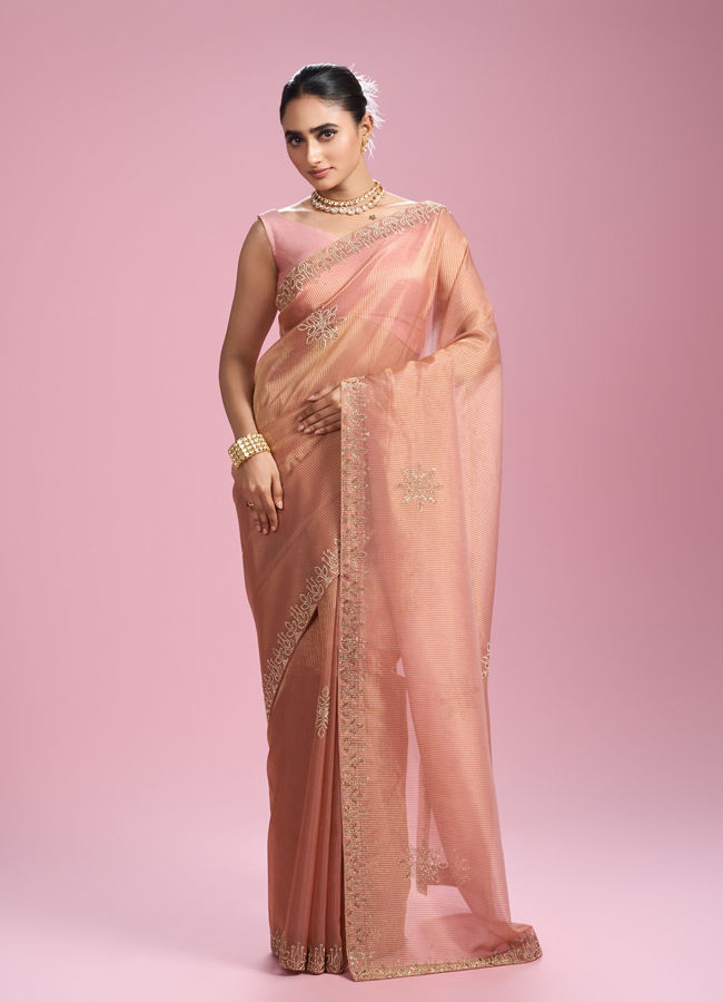 Mohey Women Gajree Pink Extravaganza Saree