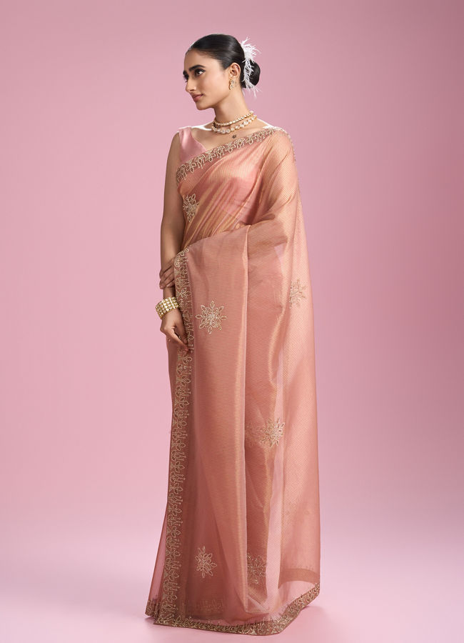 Mohey Women Gajree Pink Extravaganza Saree
