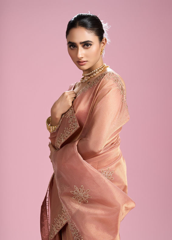 Mohey Women Gajree Pink Extravaganza Saree