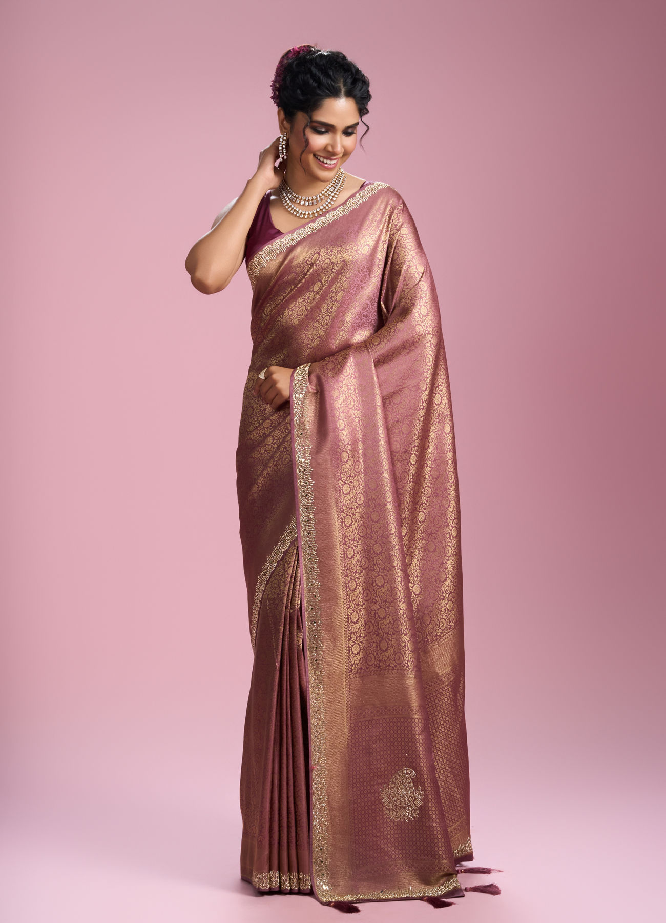 Mohey Women Royal Purple Charm Saree