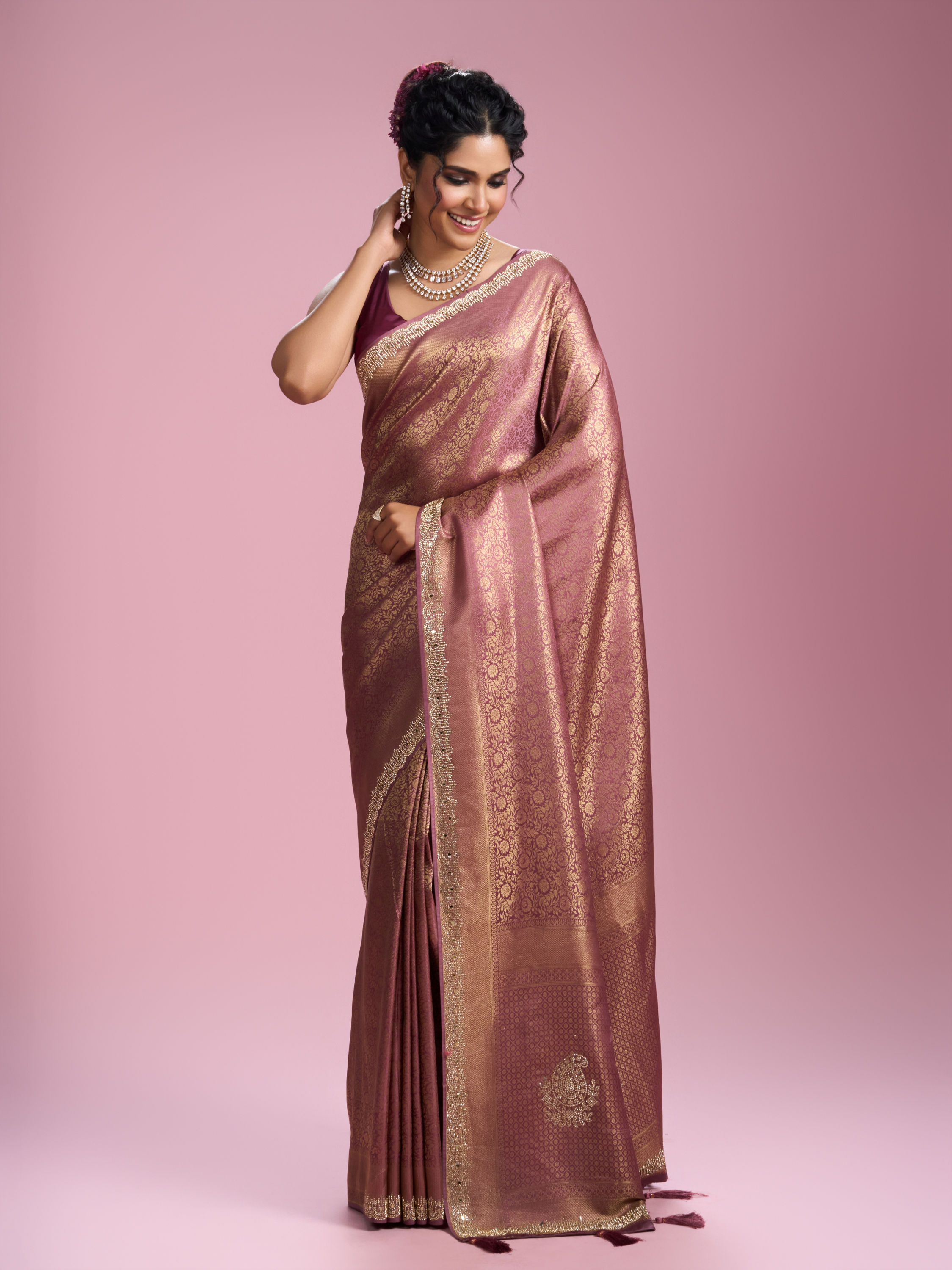 Mohey Women Royal Purple Charm Saree