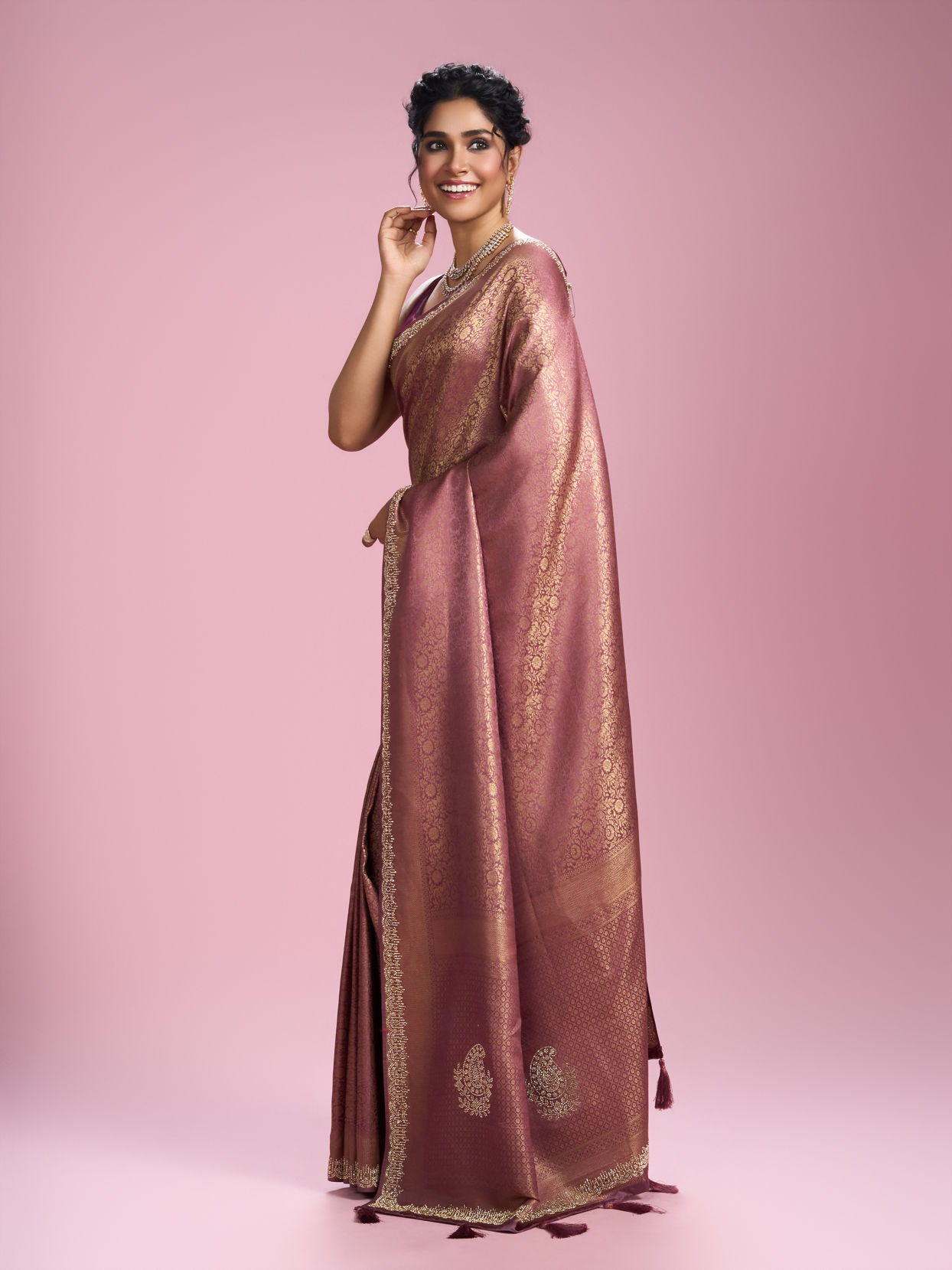 Mohey Women Royal Purple Charm Saree