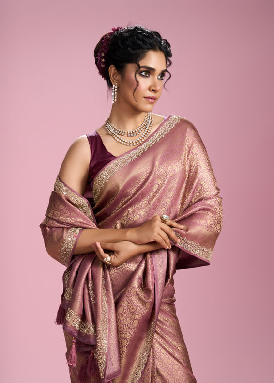 Mohey Women Royal Purple Charm Saree