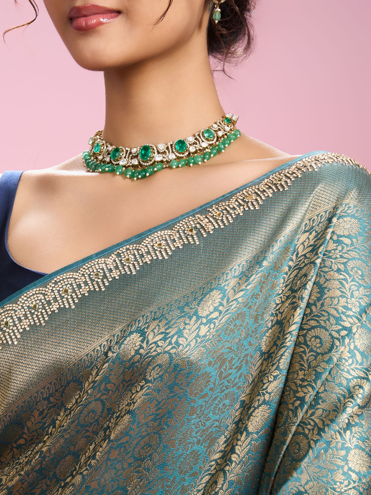 Mohey Women Elegant Light Blue Saree