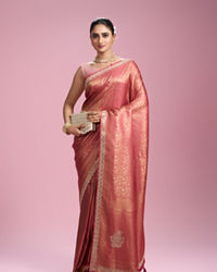 Mohey Women Radiant Coral Elegance Women Saree