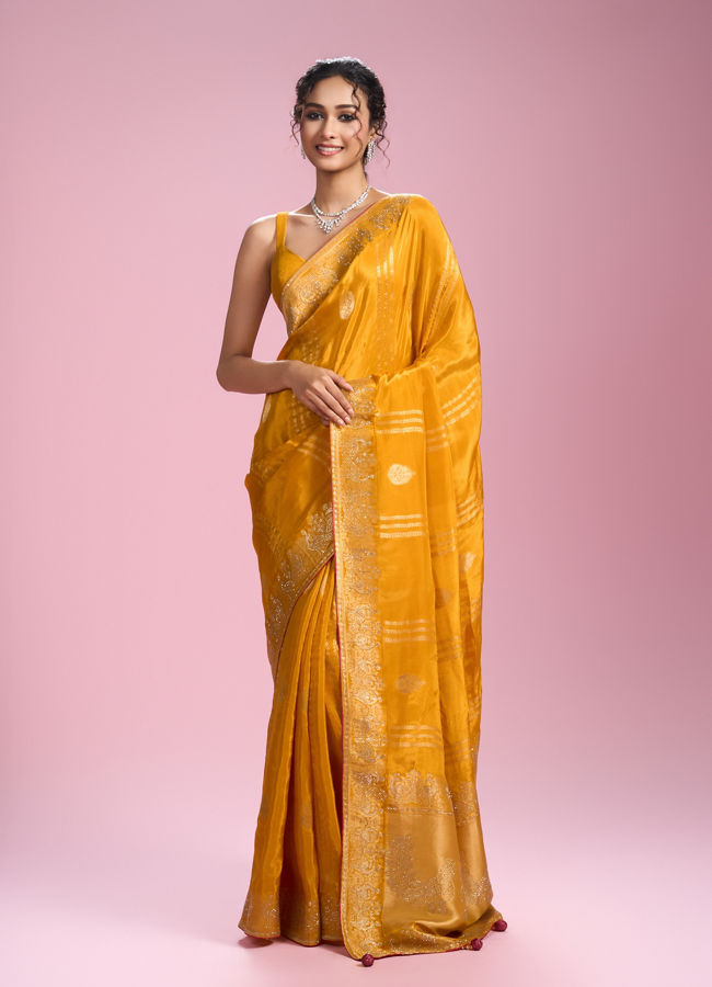 Mohey Women Mustard Yellow Glory Saree