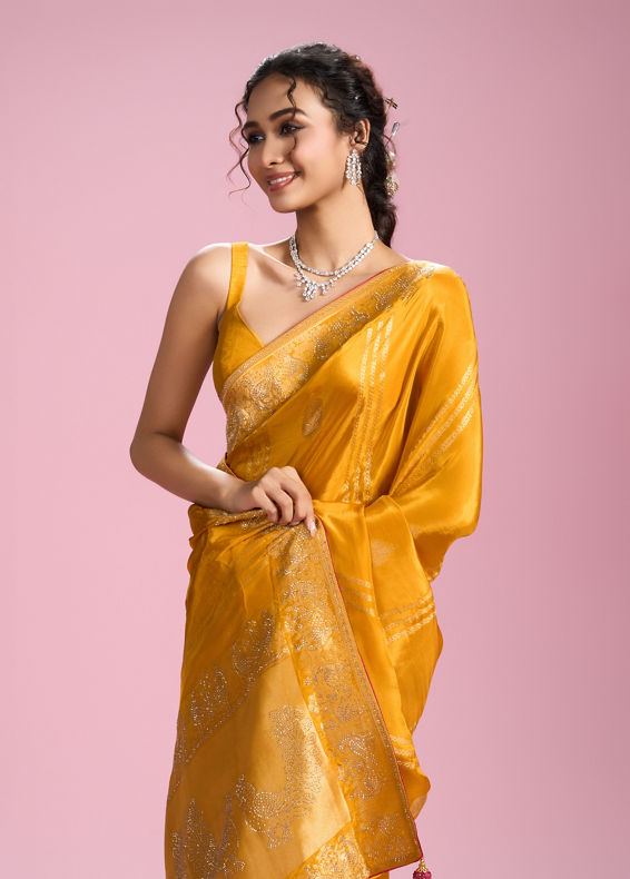 Mohey Women Mustard Yellow Glory Saree
