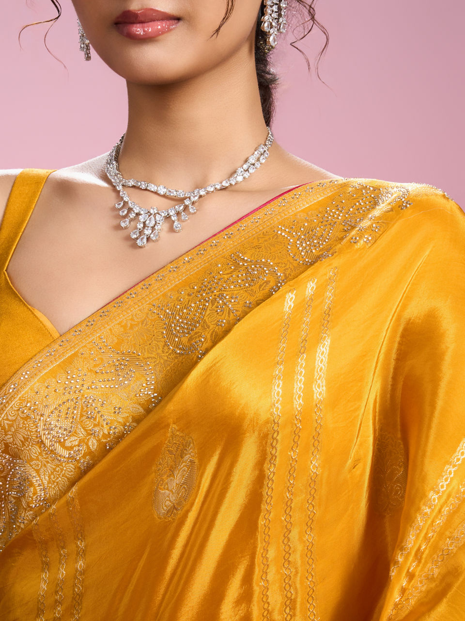 Mohey Women Mustard Yellow Glory Saree