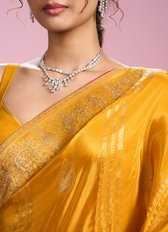Mohey Women Mustard Yellow Glory Saree