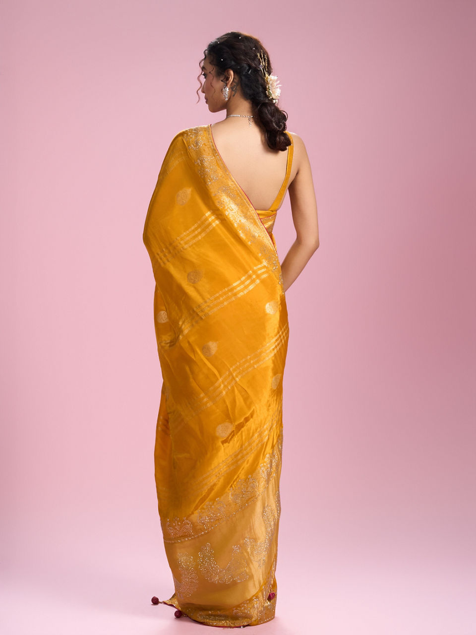 Mohey Women Mustard Yellow Glory Saree