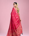 Mohey Women Elegant Pink Saree Ensemble