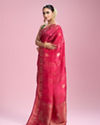 Mohey Women Elegant Pink Saree Ensemble
