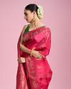 Mohey Women Elegant Pink Saree Ensemble