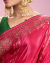 Mohey Women Elegant Pink Saree Ensemble