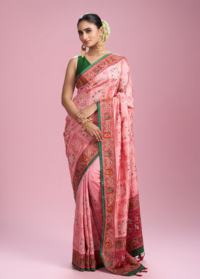 Mohey Women Vibrant Pink Charm Saree
