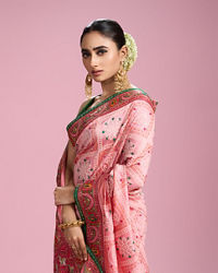Mohey Women Vibrant Pink Charm Saree