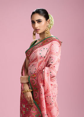 Mohey Women Vibrant Pink Charm Saree