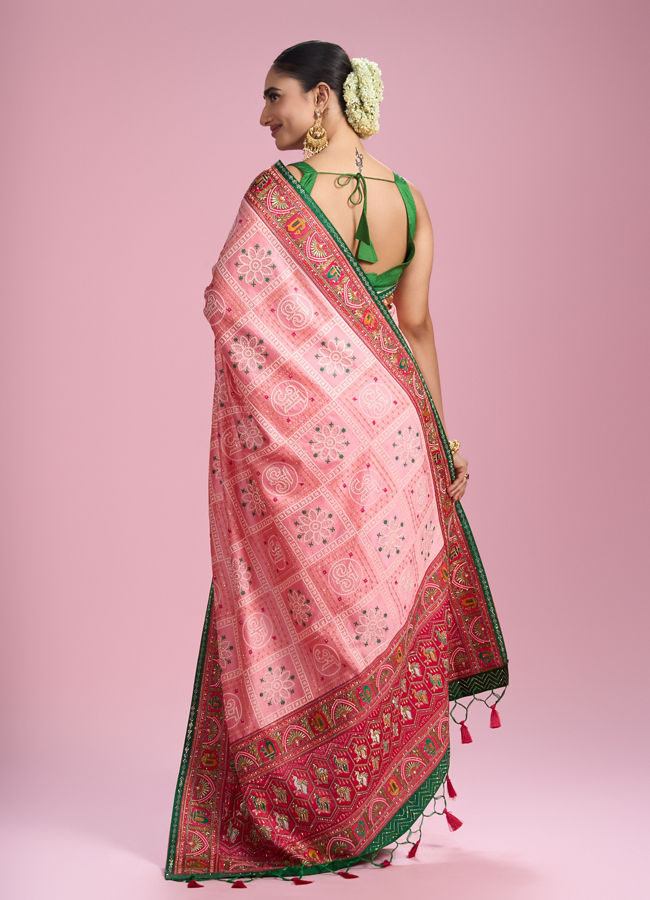 Mohey Women Vibrant Pink Charm Saree