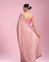 Mohey Women Elegant Pink Organza Saree