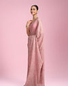 Mohey Women Elegant Pink Organza Saree