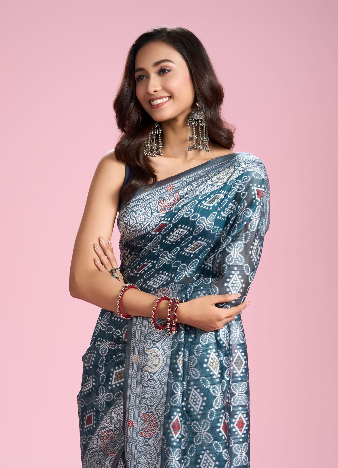 Mohey Women Emerald Expression Saree