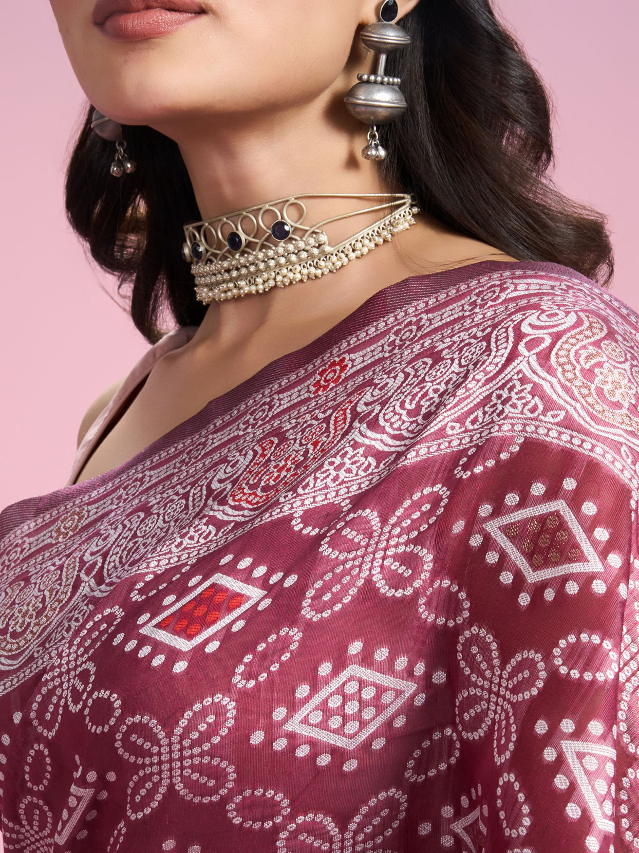 Mohey Women Coral Elegance Saree