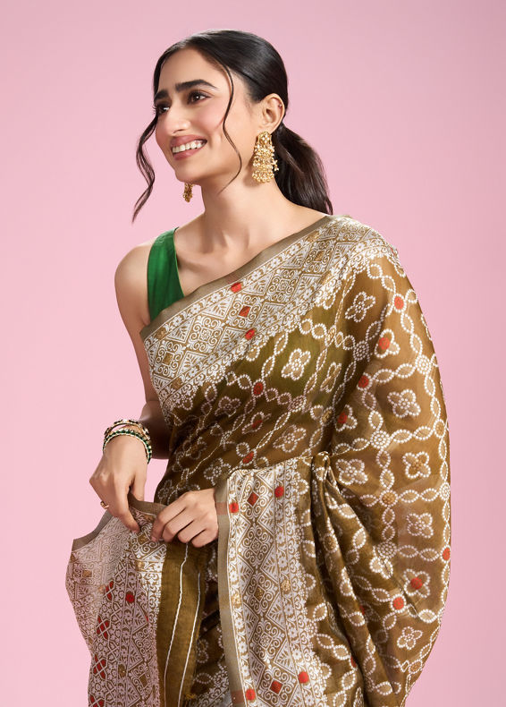 Mohey Women Emerald Elegance Saree