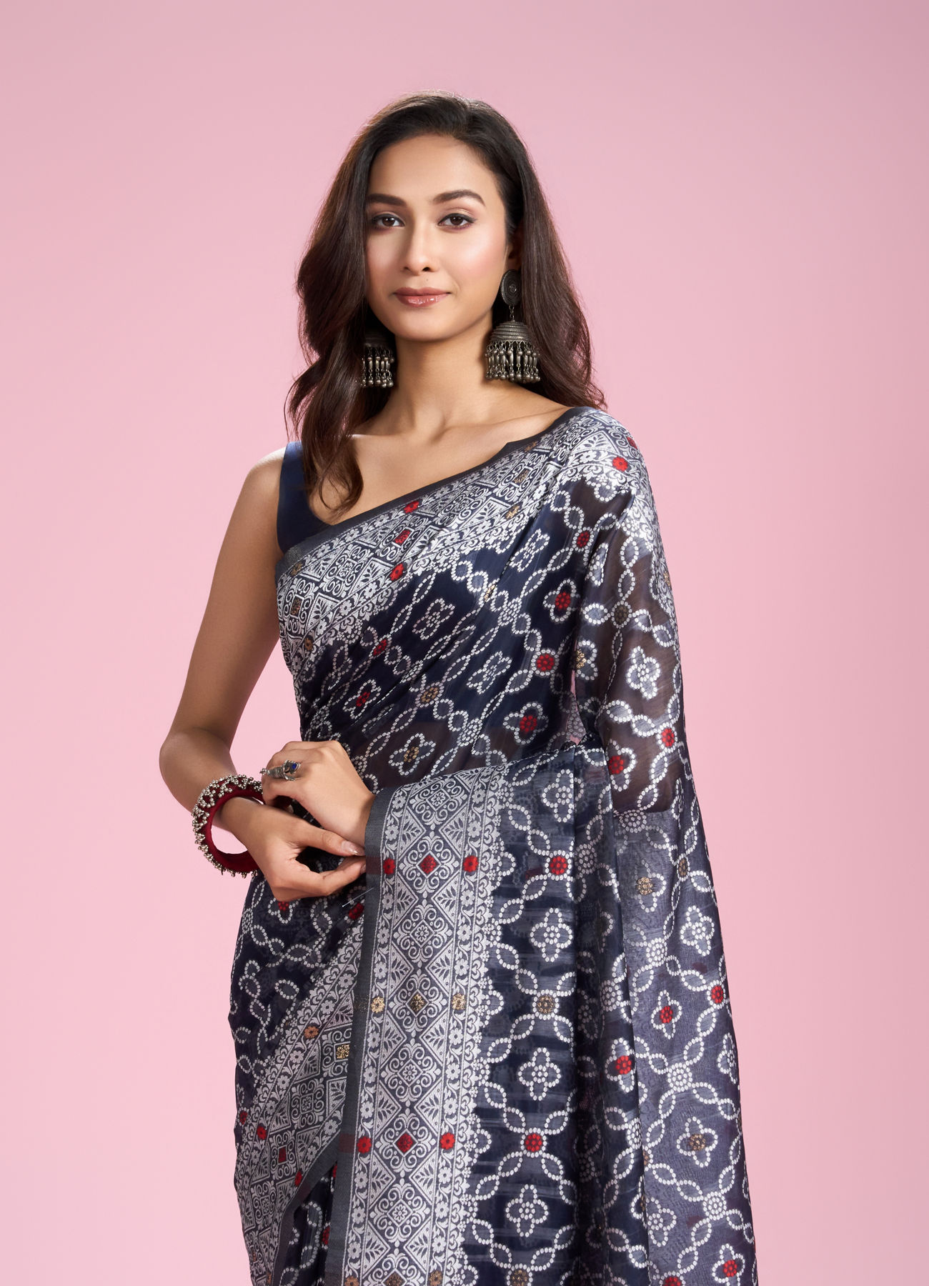 Mohey Women Indigo Blue Elegance Saree