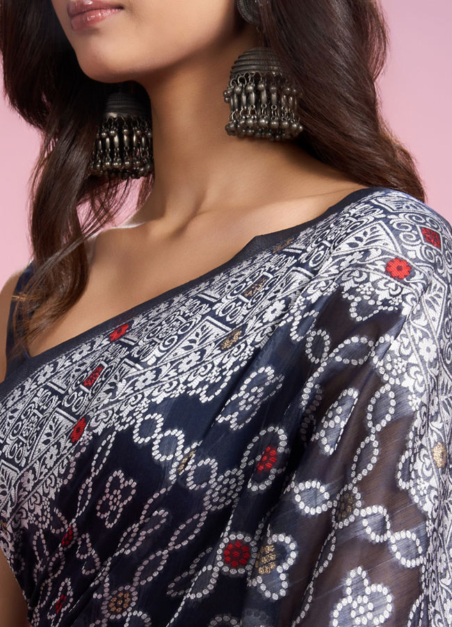 Mohey Women Indigo Blue Elegance Saree