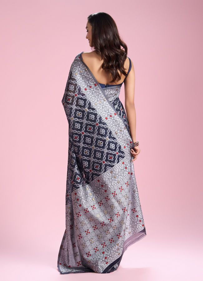 Mohey Women Indigo Blue Elegance Saree