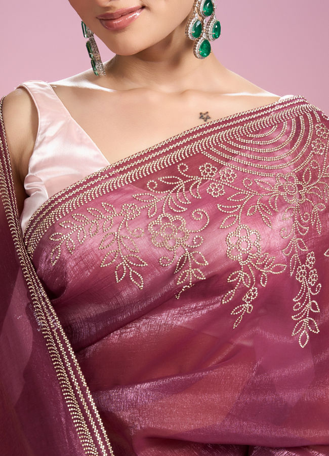 Mohey Women Boldly Chic Purple Saree