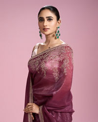 Mohey Women Boldly Chic Purple Saree