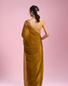 Mohey Women Mustard Yellow Chinon Saree