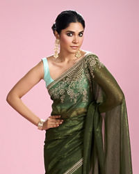 Mohey Women Emerald Elegance Saree