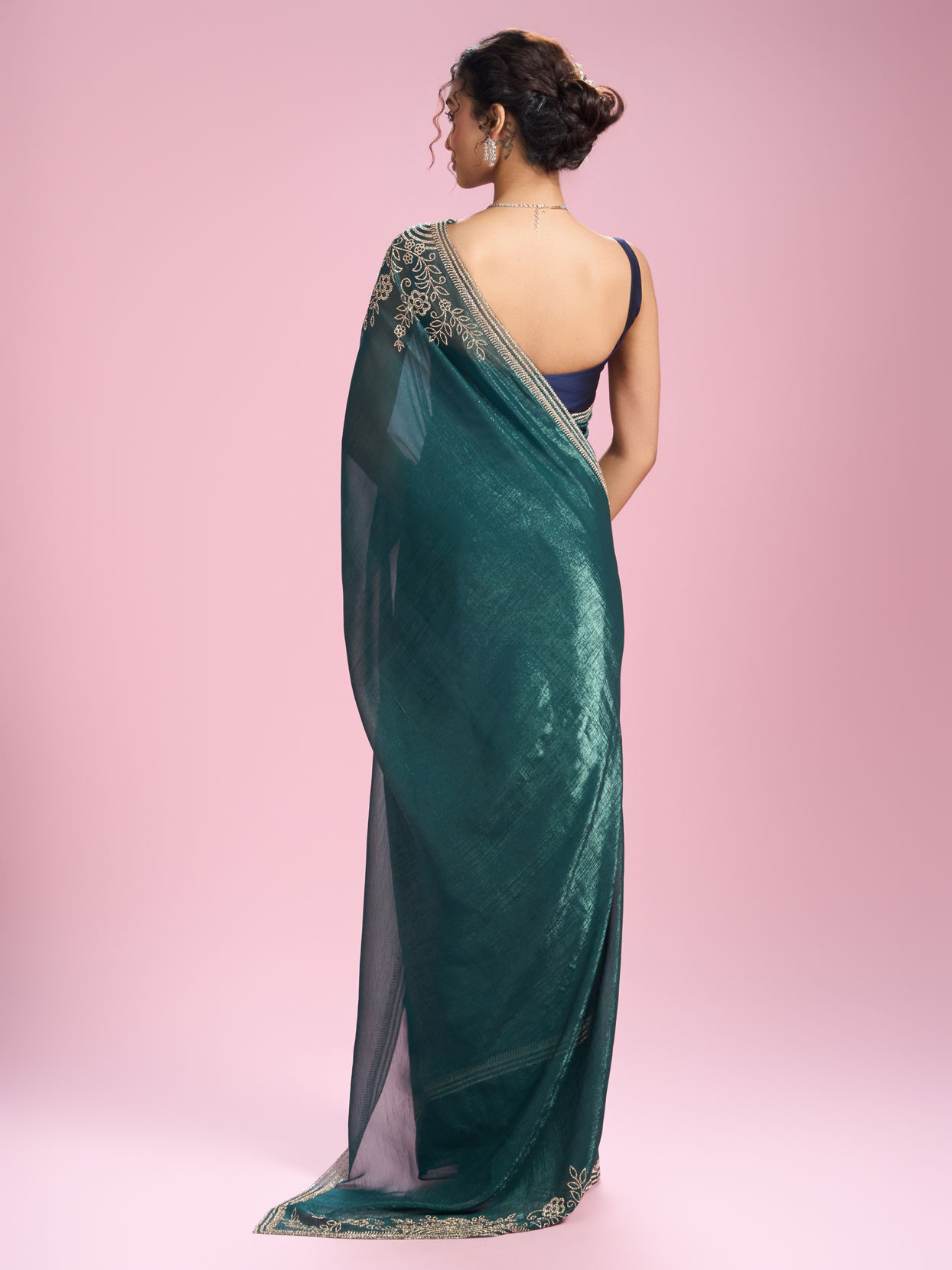 Mohey Women Sea Green Elegance Saree