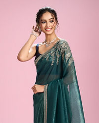 Mohey Women Sea Green Elegance Saree