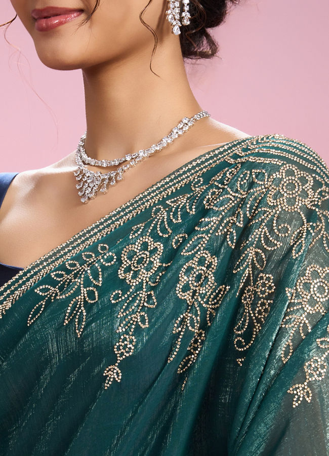 Mohey Women Sea Green Elegance Saree
