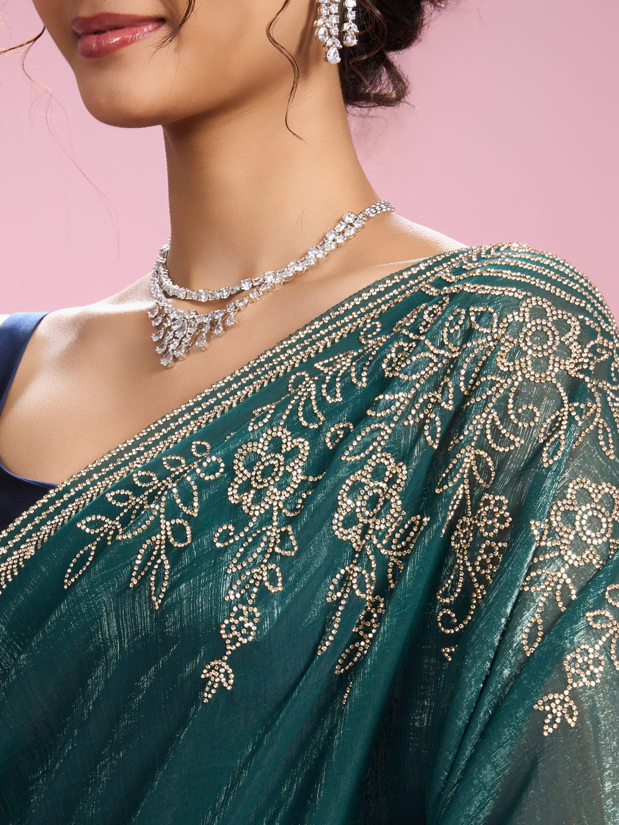 Mohey Women Sea Green Elegance Saree
