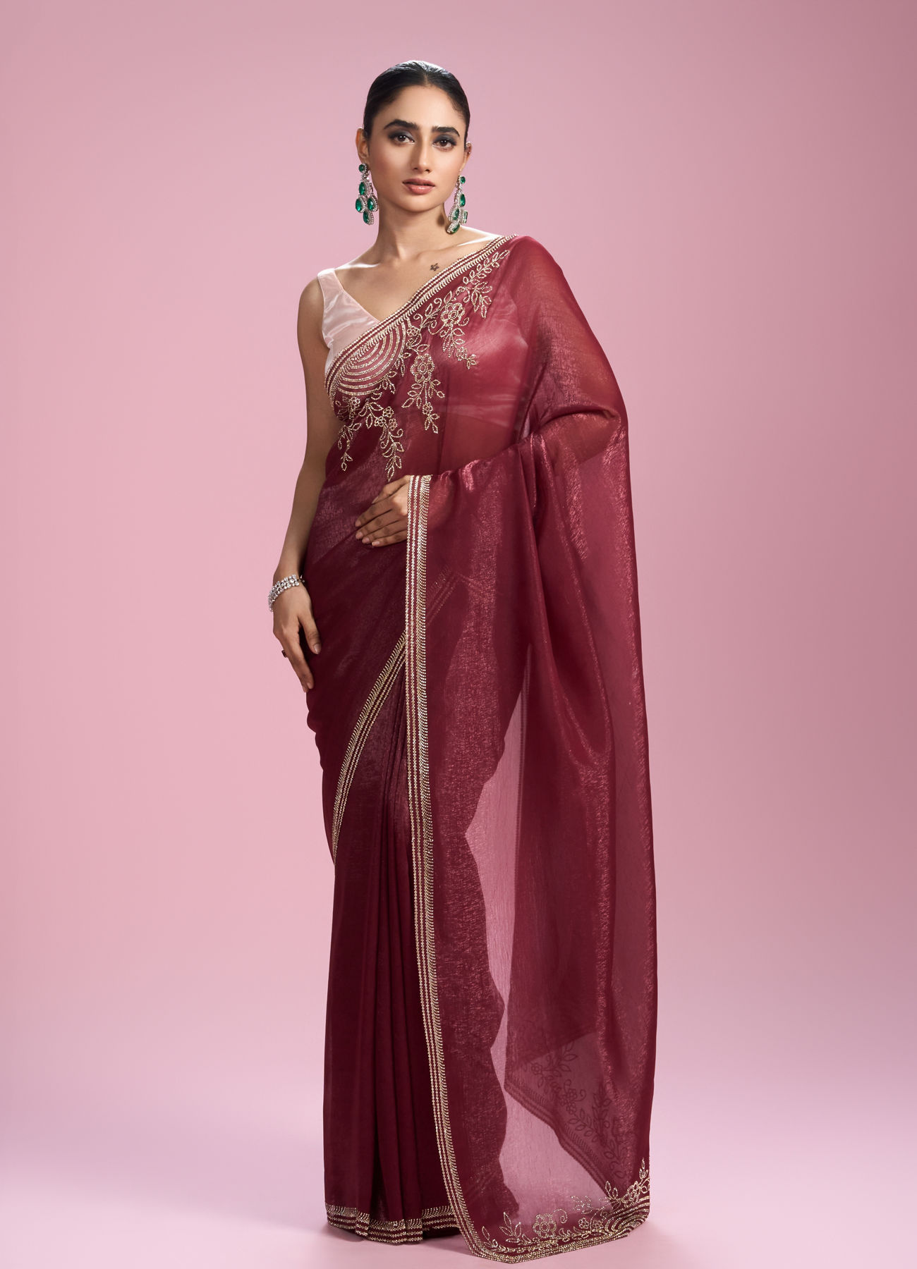 Mohey Women Coral Bliss Saree