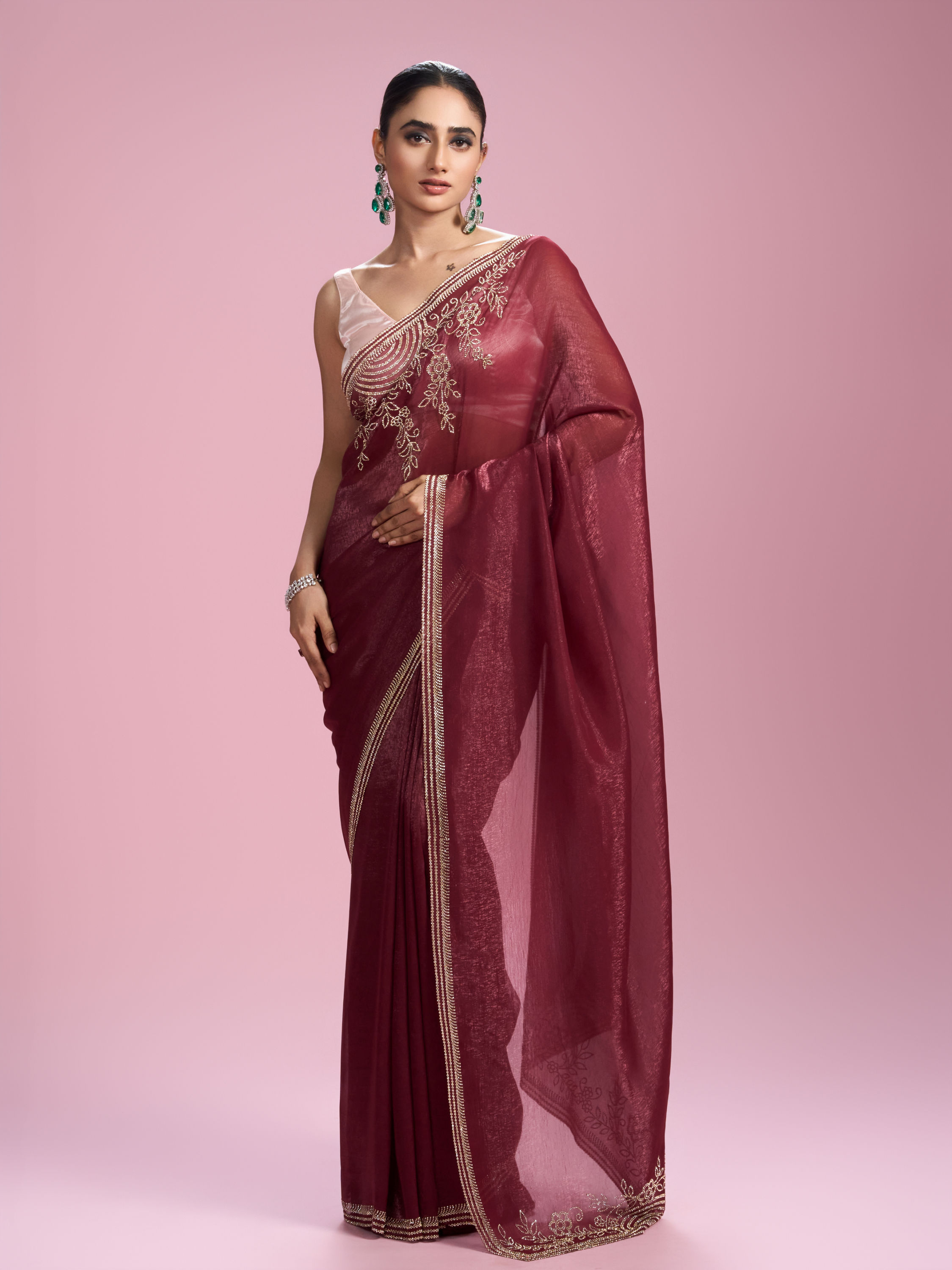 Mohey Women Coral Bliss Saree