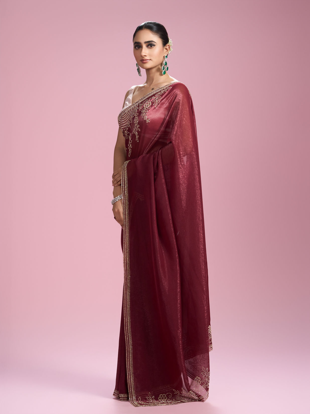 Mohey Women Coral Bliss Saree