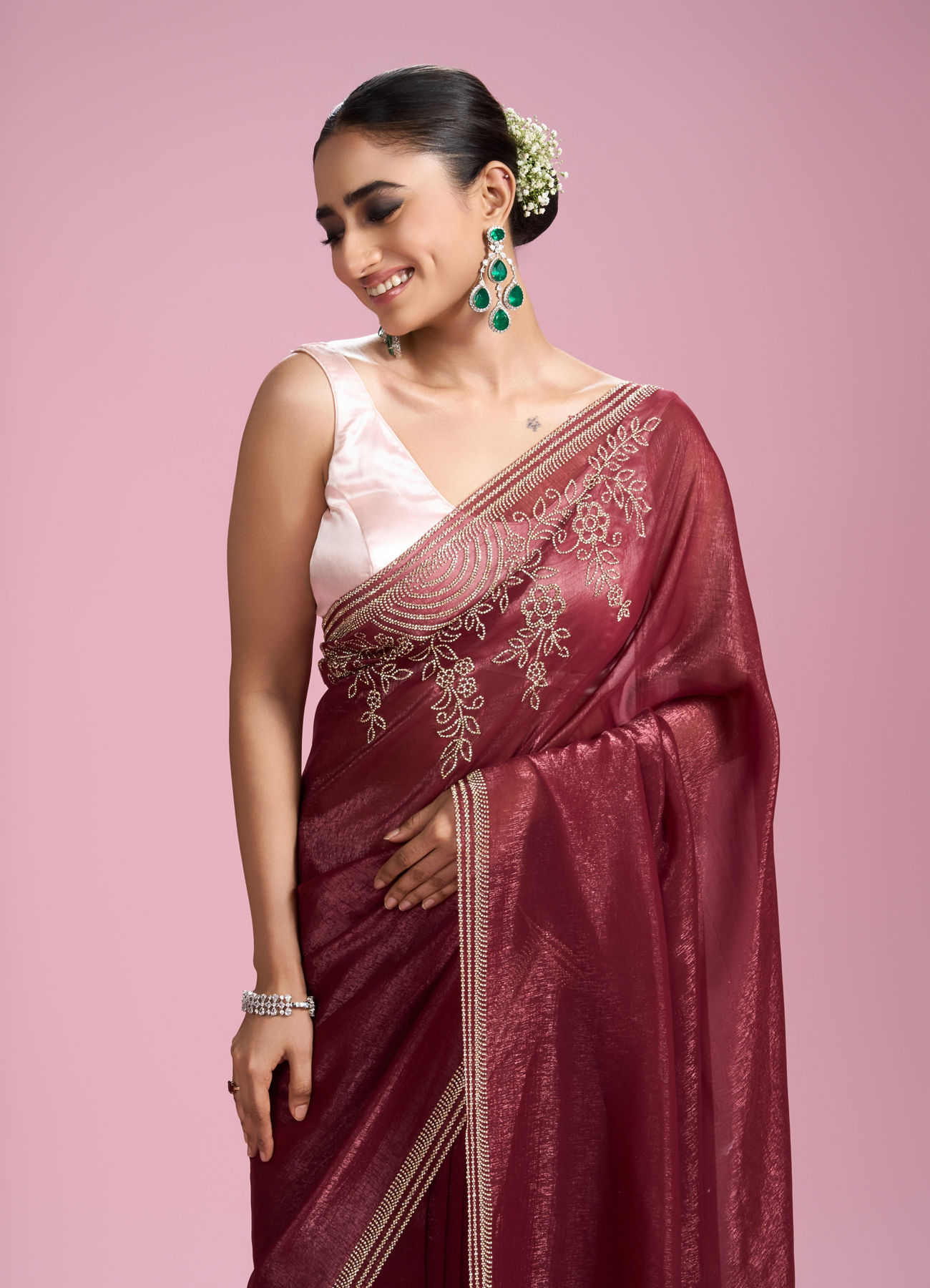Mohey Women Coral Bliss Saree