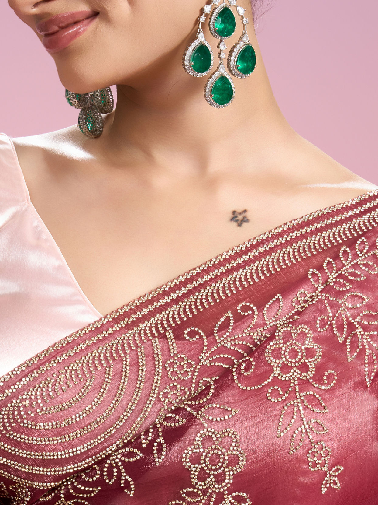 Mohey Women Coral Bliss Saree