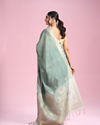 Mohey Women Pista Green Festive Elegance Saree