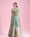 Mohey Women Pista Green Festive Elegance Saree